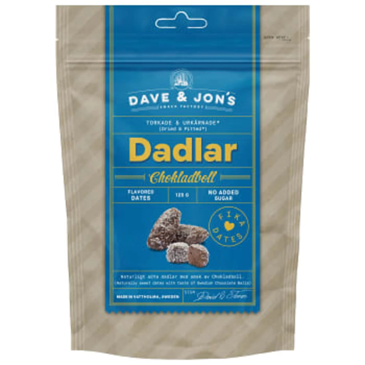 Swedish Candy - Dates Chocolate Balls Flavor Original Dave & Jon's 125 ...