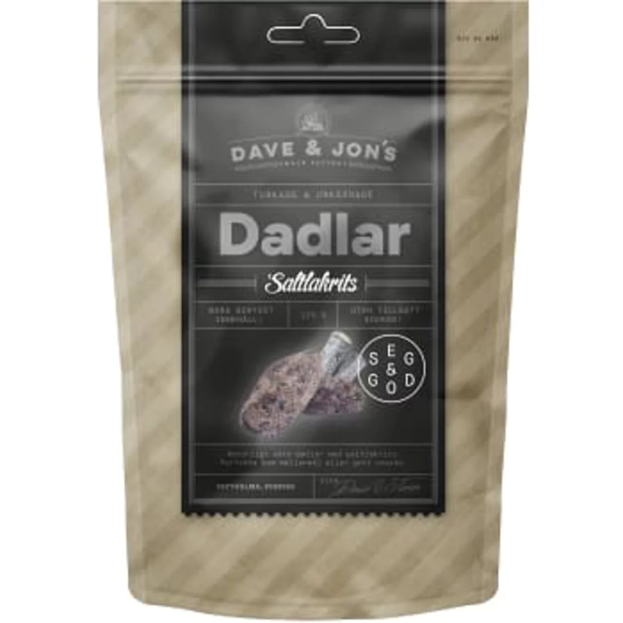 Swedish Candy - Dates Salted Licorice Flavor Original Dave & Jon's 125 ...