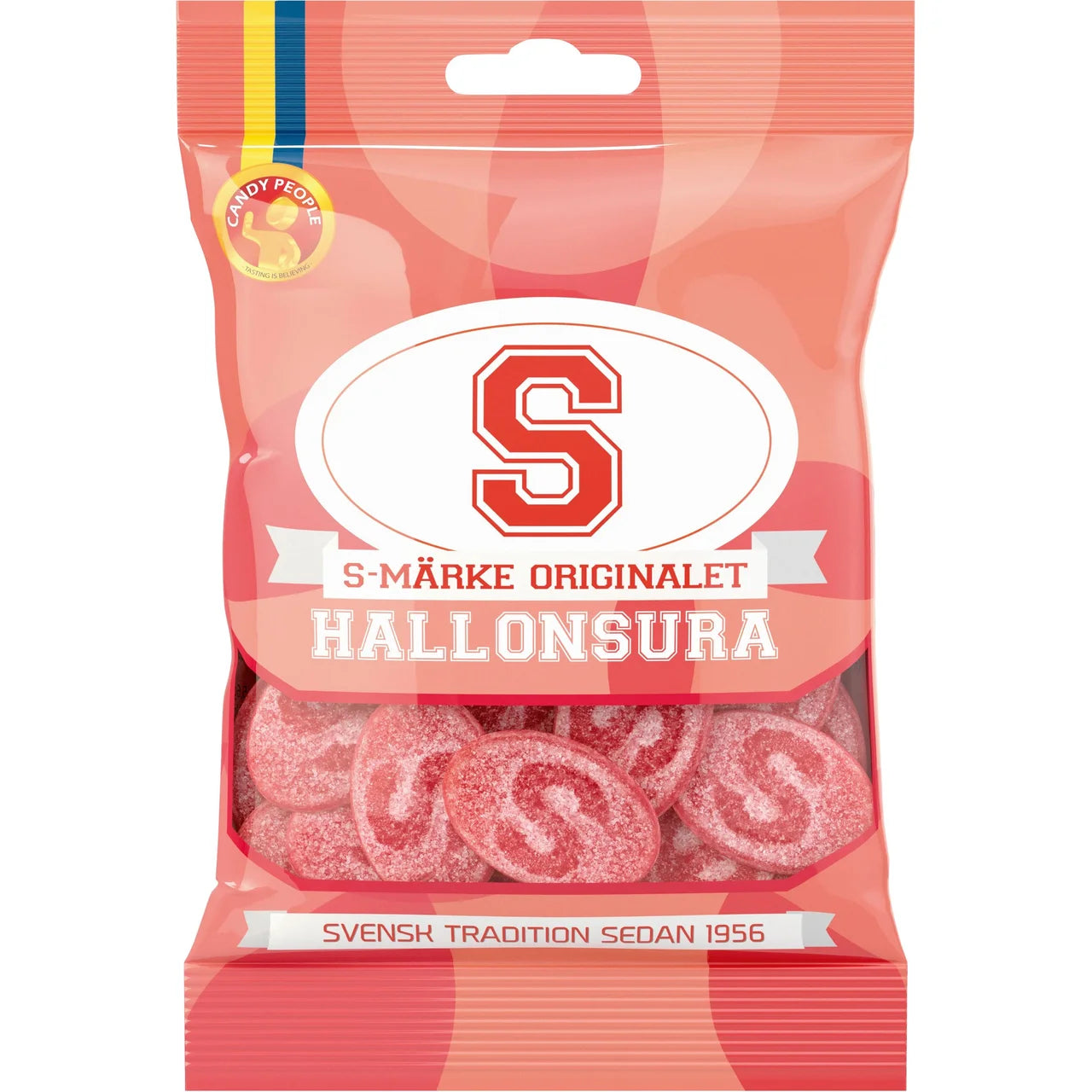 Swedish Candy - S-Märke Orginalet Hallonsura Candypeople 80g