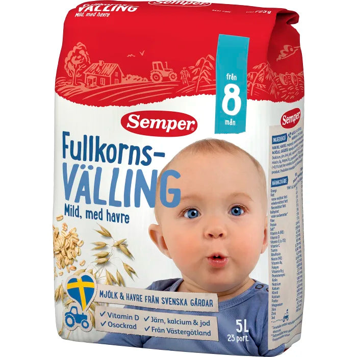 Swedish Baby Food - Fullkornsvälling Mild med havre Semper