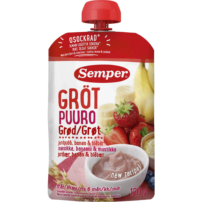 Swedish Baby Food - Gröt jordgubb & banan Semper