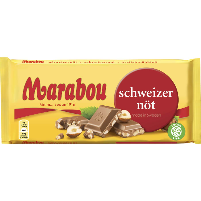 Swedish Chocolate - Chokladkaka Schweizernöt Marabou