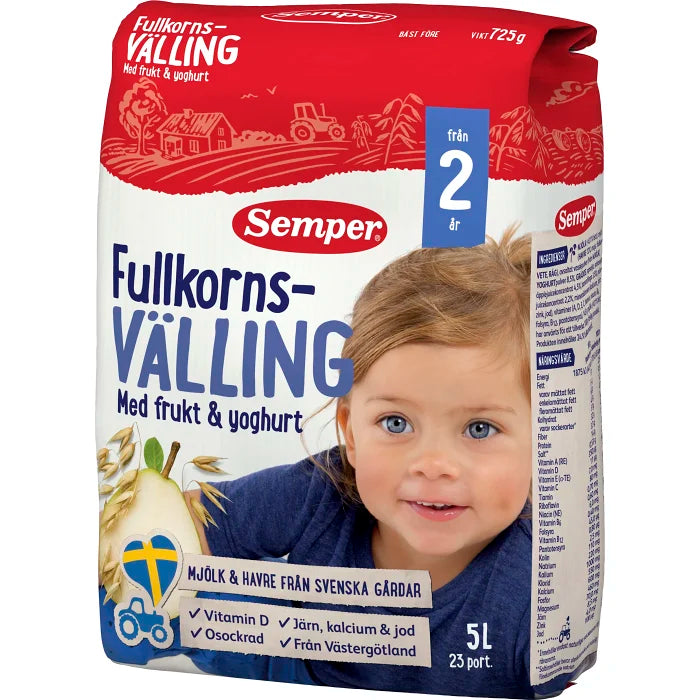 Swedish Baby Food - Fullkornsvälling Frukt & yoghurt Semper