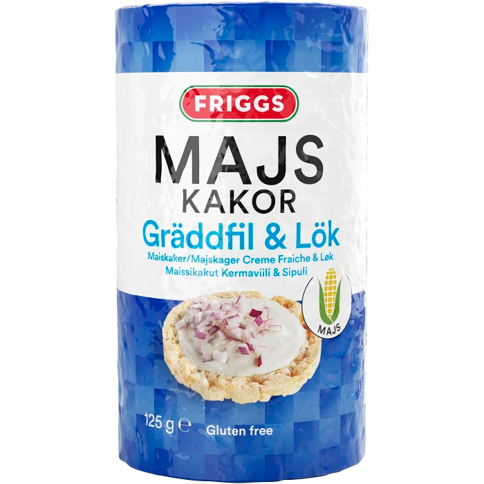 Swedish Fika - Majskakor Gräddfil & lök Friggs